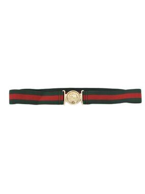 Gucci Web Stripe Sherry Line Interlocking G Belt Rubber Green